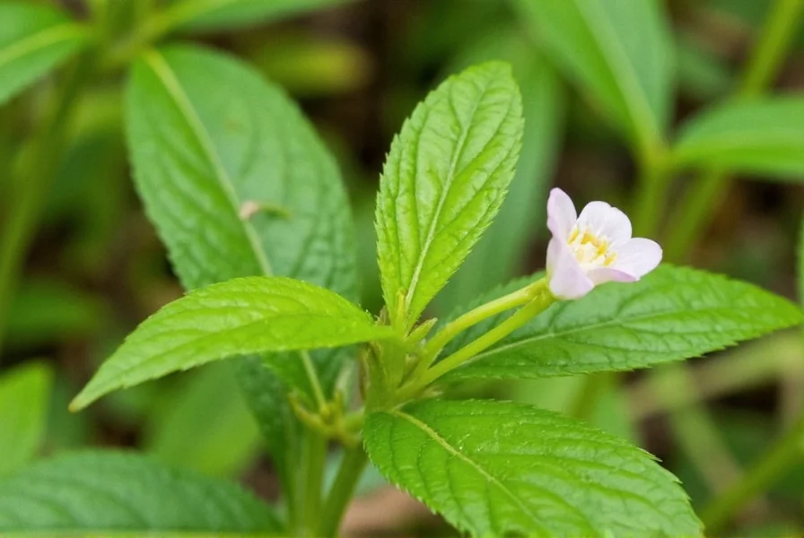 Close-up of true anise plant showing small white flower umbels and feathery leaves