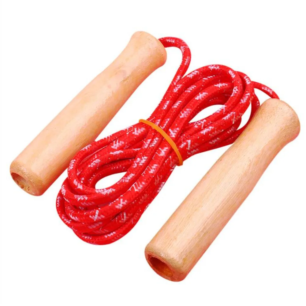 

Sports Toys Students Single Up To The Standard Skipping Rope School Sporting Goods Children's Fitness Wooden Handle Jump Ropes