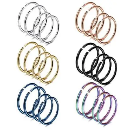 

Nose ring round piercing jewelry 7 colors optional Amazon AliExpress hot sale 36 pieces puncture set