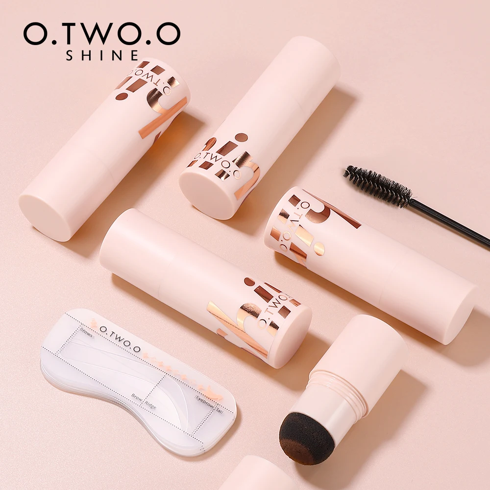 

O.TWO.O Brown Brow Stamp Kit Waterproof Private Label Eyebrow Stamps Henna Powder, 3 colors