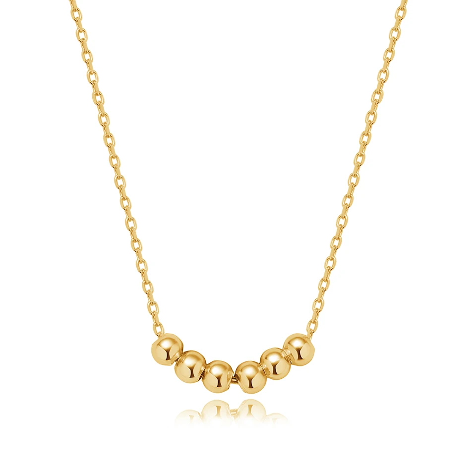 

minimalist jewelry 925 sterling silver necklace for women wholesale 18K gold vermeil bold ball chain necklace
