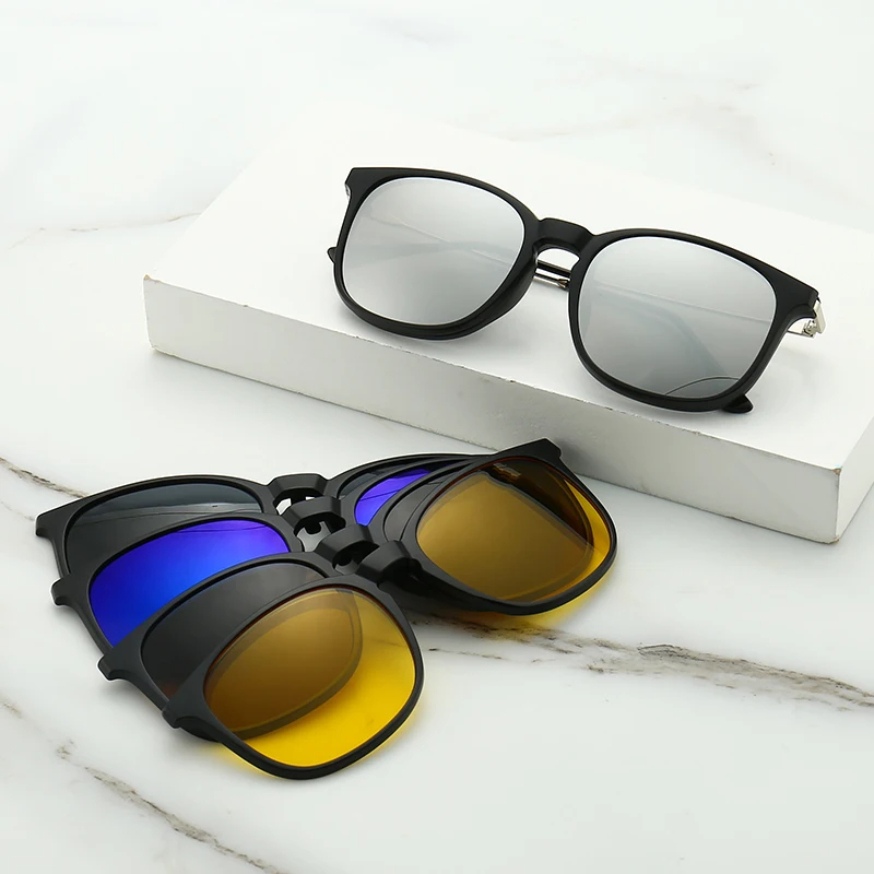 

DL Glasses DLC2323 Brand Designer polarized Clip-On shades for Night Driving Magnetic Clip on Sunglasses 2021 sun glasses