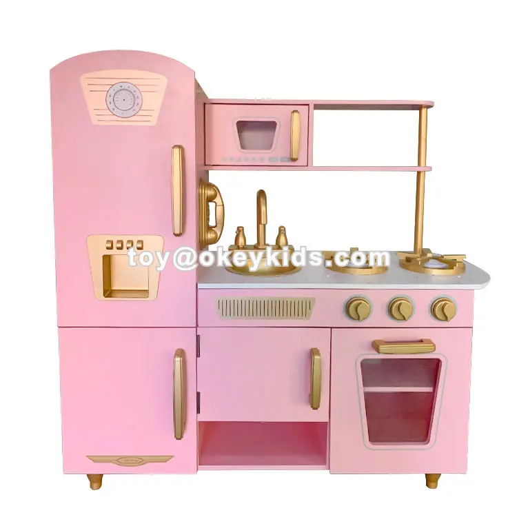 Modern White Wooden Toy Kitchen,Diy Wooden Toy Kitchen For Kids,Pretend Children Wooden Toy