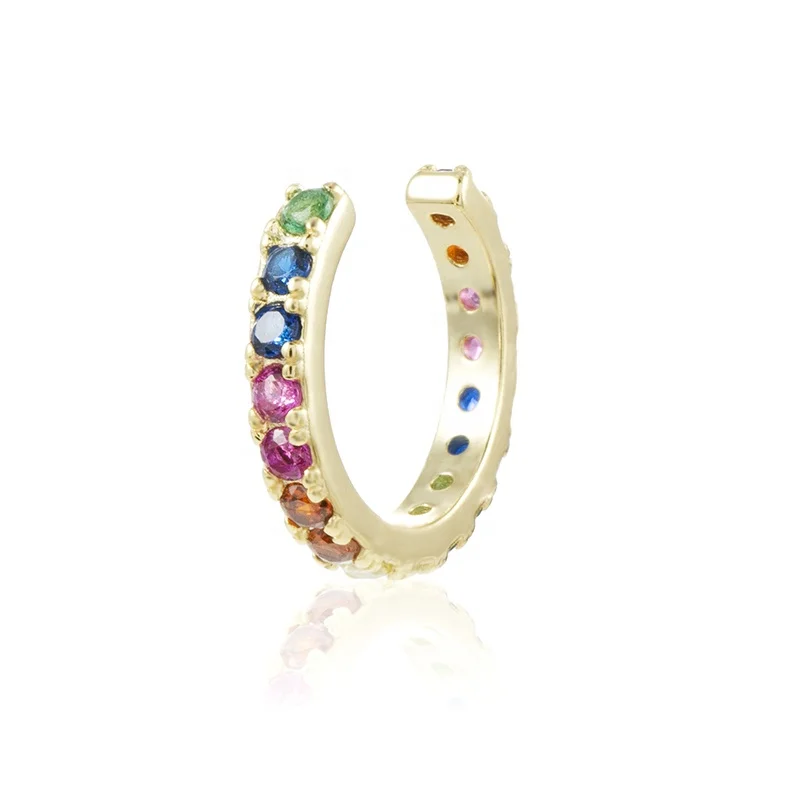 No piercing one gram gold rainbow ear cuff earrings designs jewelry