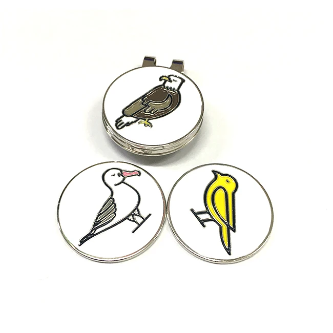 

Golf accessories metal golf ball marker hat clip golf mark, Nickel, bronze