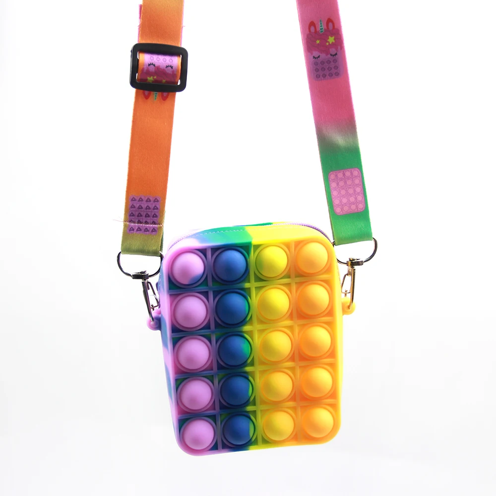 

Shoulder Bag Fidget Purse Crossbody Bag for Girls Rainbow Fidget Bag Party Favors, As show
