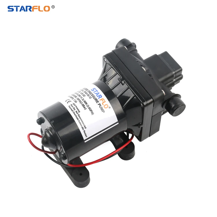 

STARFLO 11.3LPM 55PSI RV Marine self priming diaphragm pump mini battery power bomba de agua 12v
