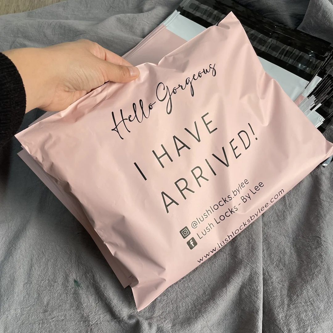 

biodegradable popular color custom print matte pink post bag plastic shipping packaging bag poly shipping mailers for clothing