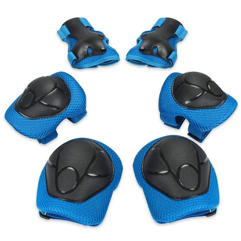 

Amazon Ebay Outdoor sports kids 6 pcs wrist knee elbow safetyprotective protection pads sets for Skating Cycling scooter, Black, etc