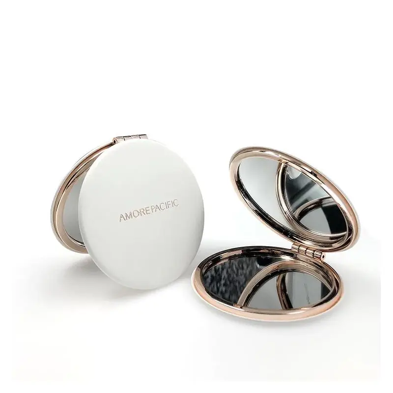 

Hot Sale Factory Direct White Gold logo custom pocket mirror Cosmetic Compact Mirror mini, As per customer's requirement
