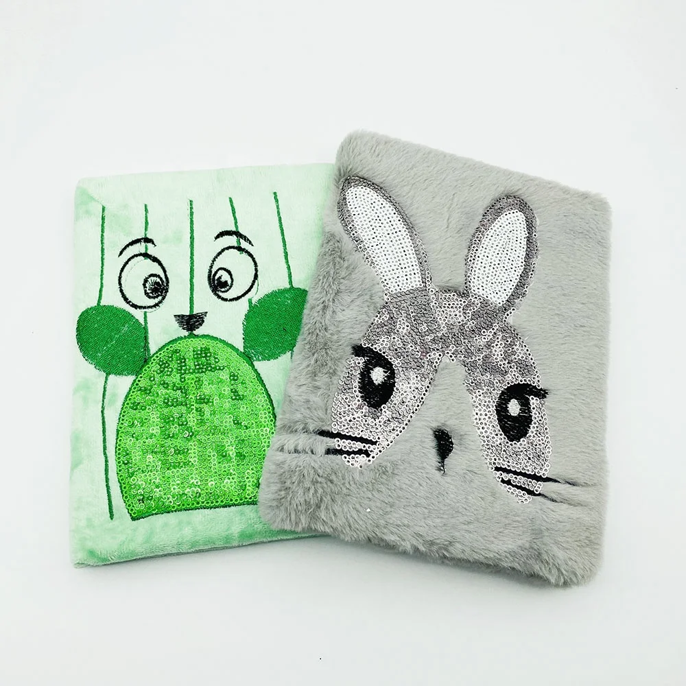 
Factory direct wholesale 2020 newest creative stationery fancy cactus and rabbit design plush notebooks 