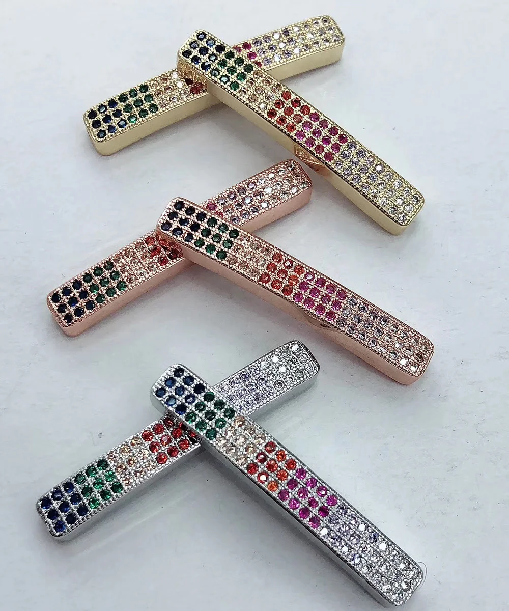 

Wholesale Cubic Zircon Micro Pave Charm Colorful Charm DIY Necklace Bracelet Jewelry Component