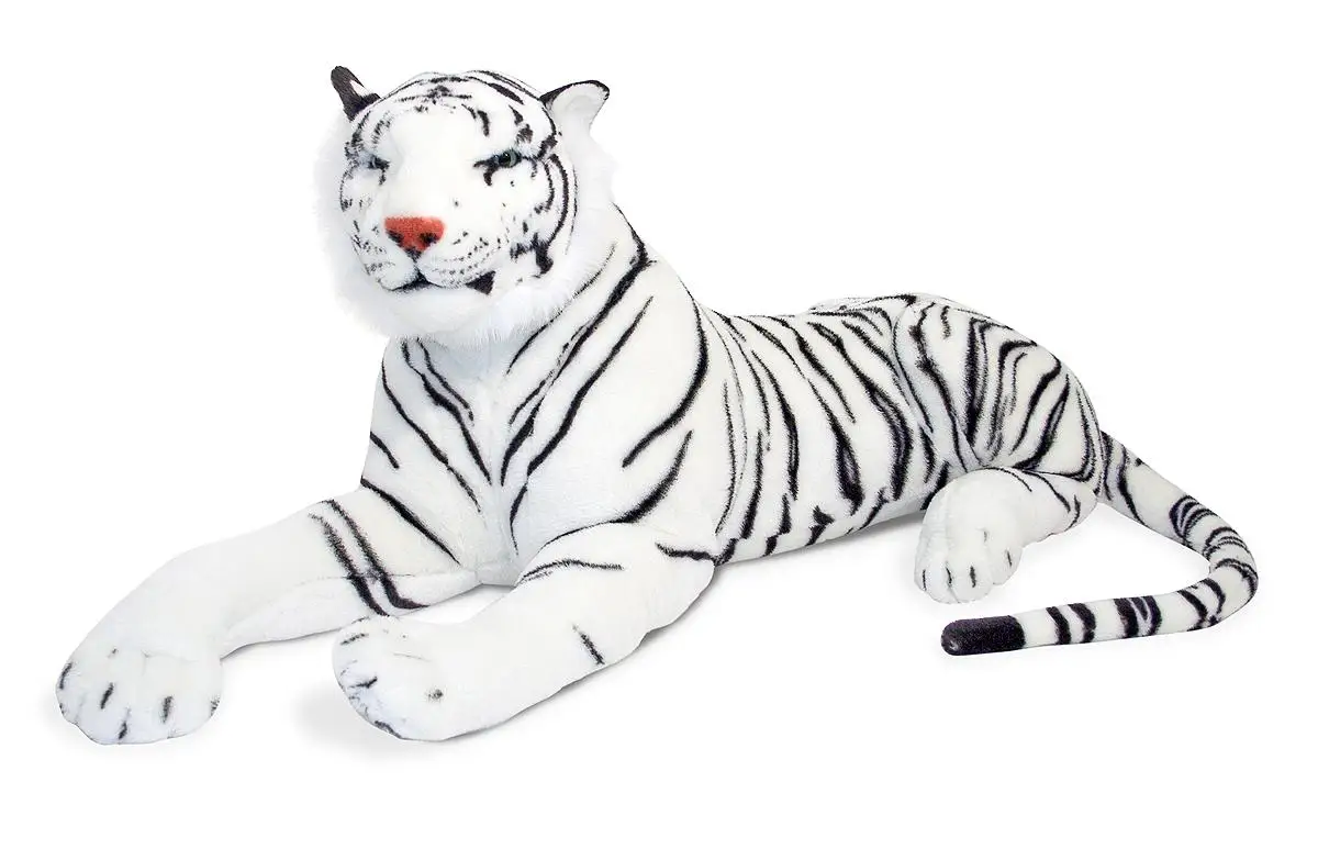 stuffed white tiger with blue eyes