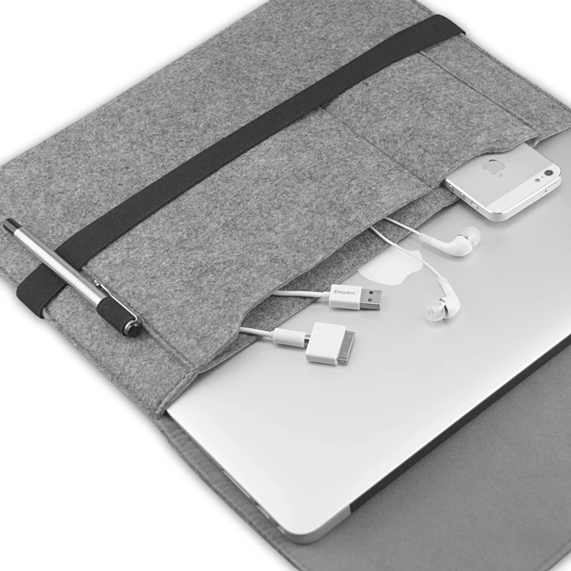 

Custom wool felt laptop bag with inside pocket zip, Customized color