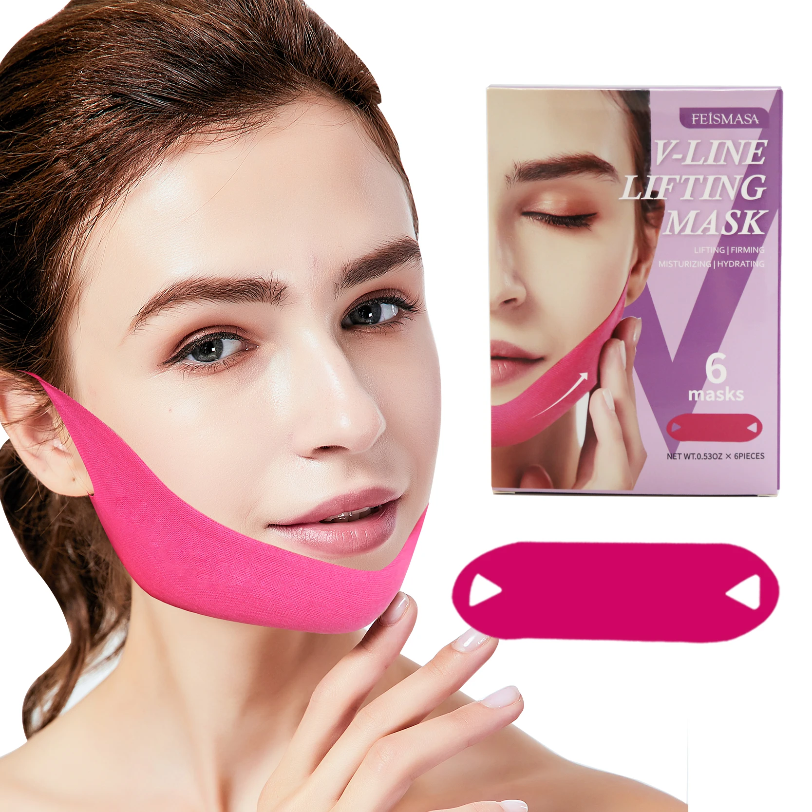 

High Quality Red V Shape Facial Double Chin Reducer Line Lifting Slim Slimming V-shape Face Mask