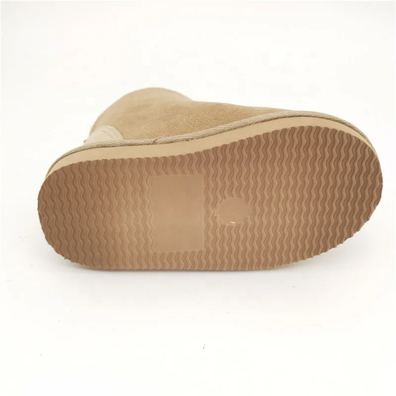 
HQS-KS001 OEM customized premium quality winter thermal genuine sheepskin slippers for children. 