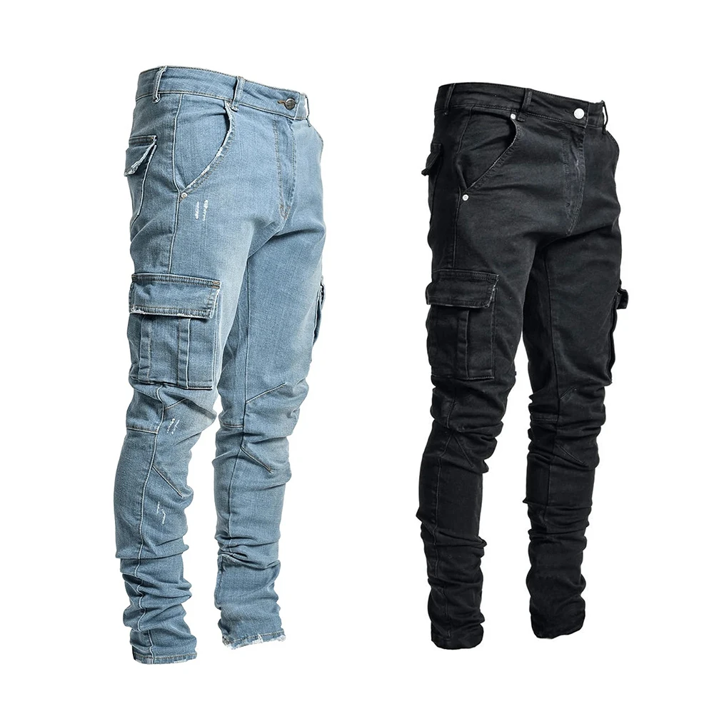 

Custom Men Trousers Boys Pantalon Stacked Casual Denim Jeans Homme Plus Size Men's jeans