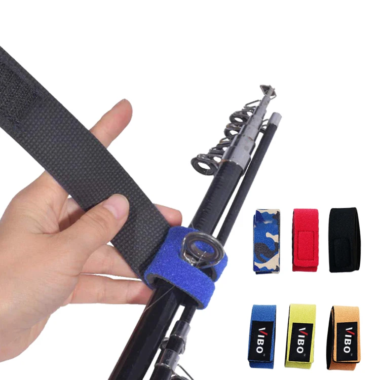 

Outdoor Fishing Gear Neoprene OK Cloth Hook and Loop Fastener Over 2000 Times Fishing Rod Binding Belt, Many colors are available
