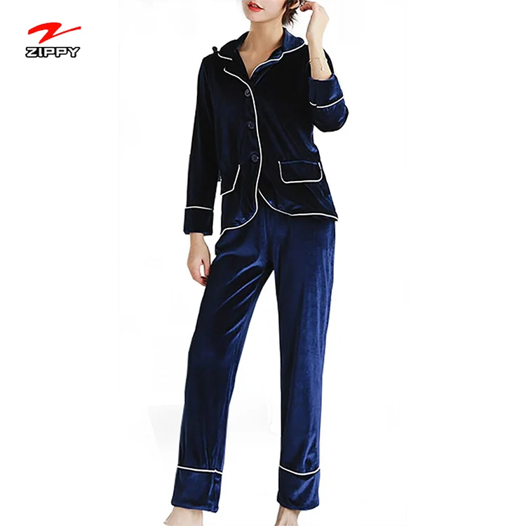 

Factory custom women's solid velvet fashion pajamas, Customized color