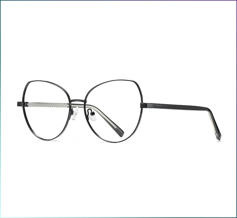 

Metal Frame Quality Clear Lens Anti Blue Light Glasses optifix absorbable black mirror blu ray