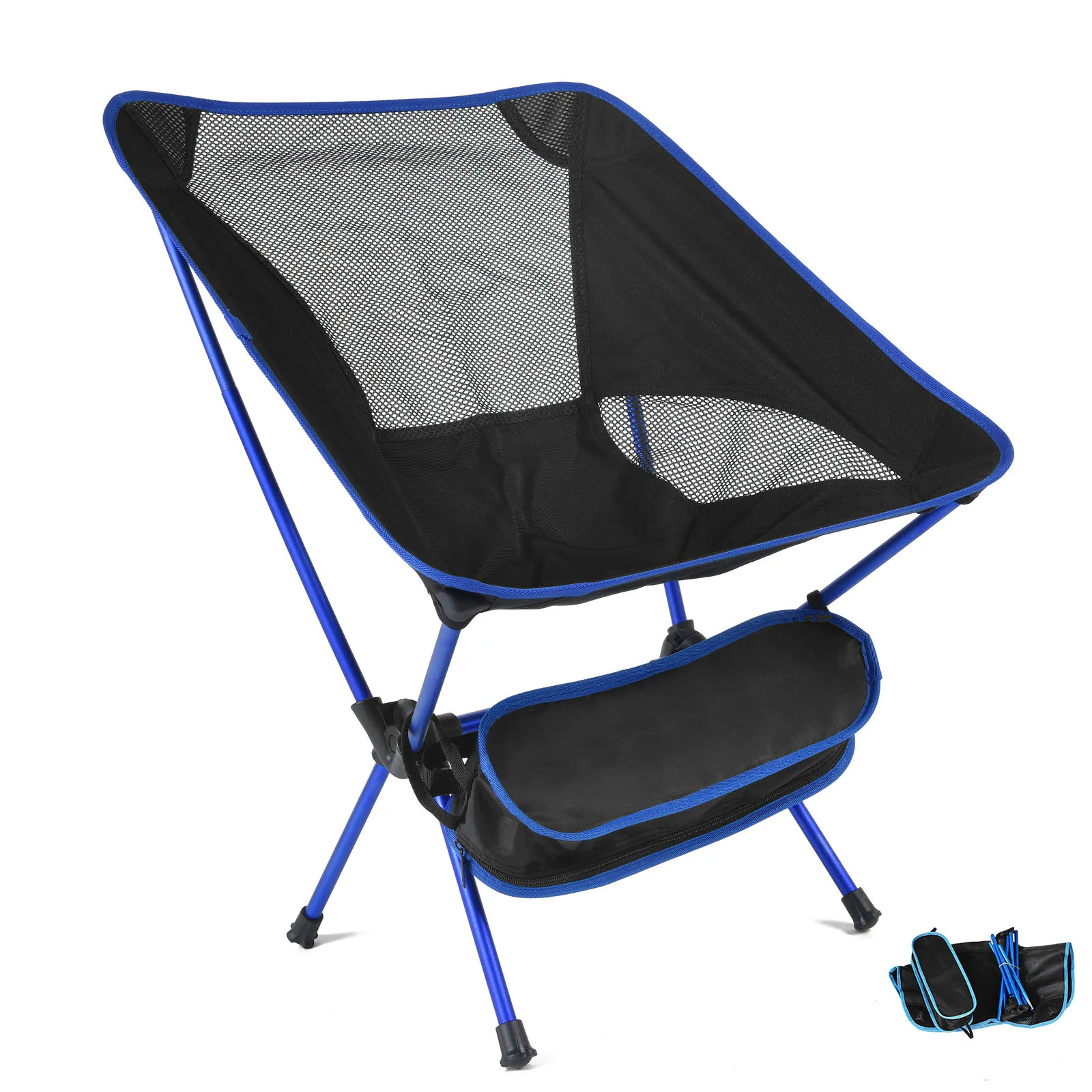 

Portable Lightweight Folding Fishing Chairs for Outdoor for Travel, Dark blue/light blue/black/orange