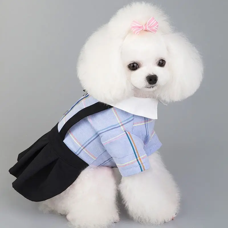 

new summer Cool cult Lovely and artistic pet Dog clothes skirt with strap and bow dog apparel
