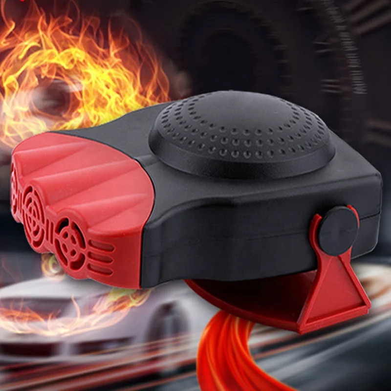 Calentador de coche 12 V 150 W con funci/ón de refrigeraci/ón y calefacci/ón color rojo apto para tipos generales de coches calentador de parabrisas 2 en 1 que se conecta al encendedor de cigarrillos