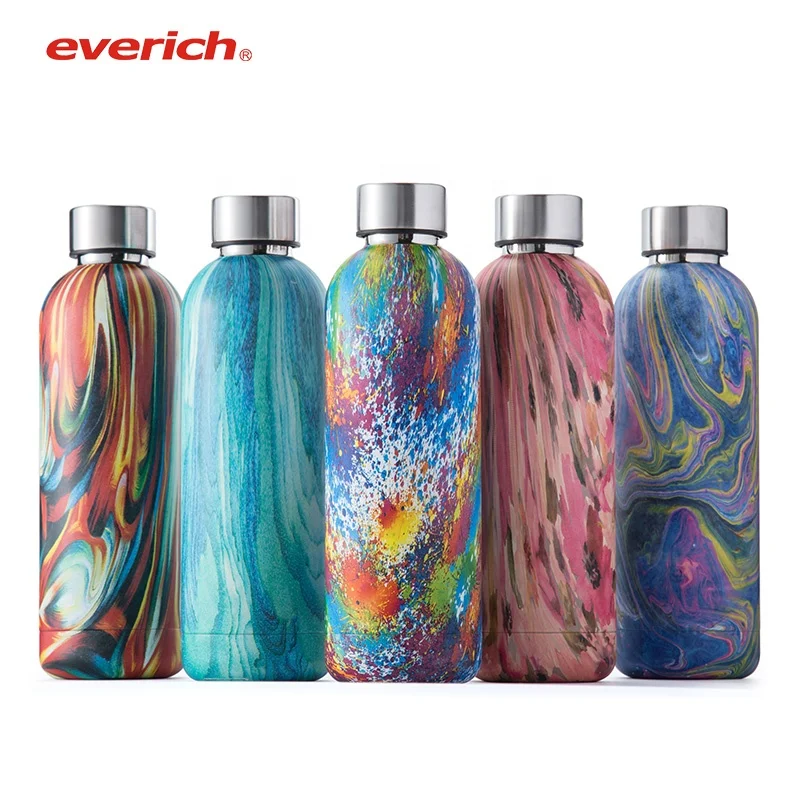 

everich double walled vacuum insulated water bottle stainless steel with lid, Customized color