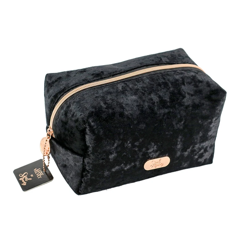 

Custom Large velvet make up bag Zippered Travel Cute Organizer Suitable cosmetic bag, One colors