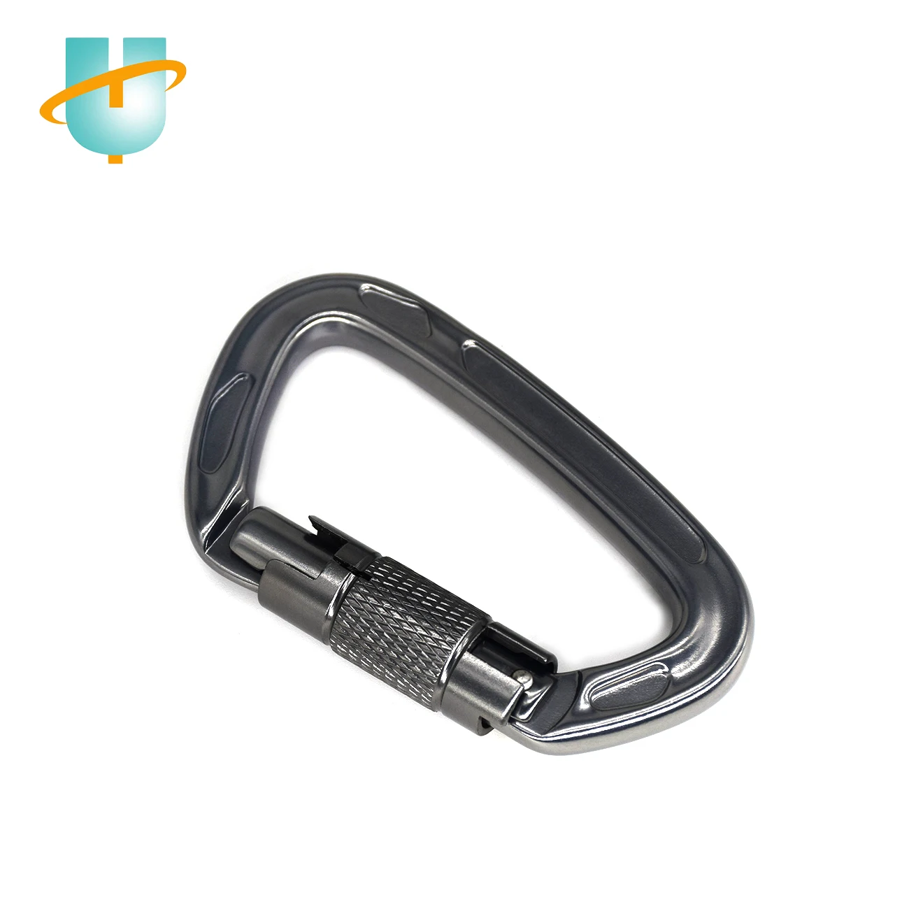 

wholesale custom gold black 24kn D ring locking karabin rotating climbing carabiner hook, Customized color