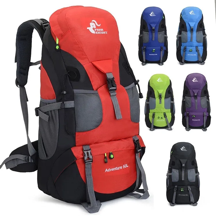 

50L camping backpack hiking waterproof trekking bag man travel rucksack cycling daypacks mountaineering backpacks, 6 colors