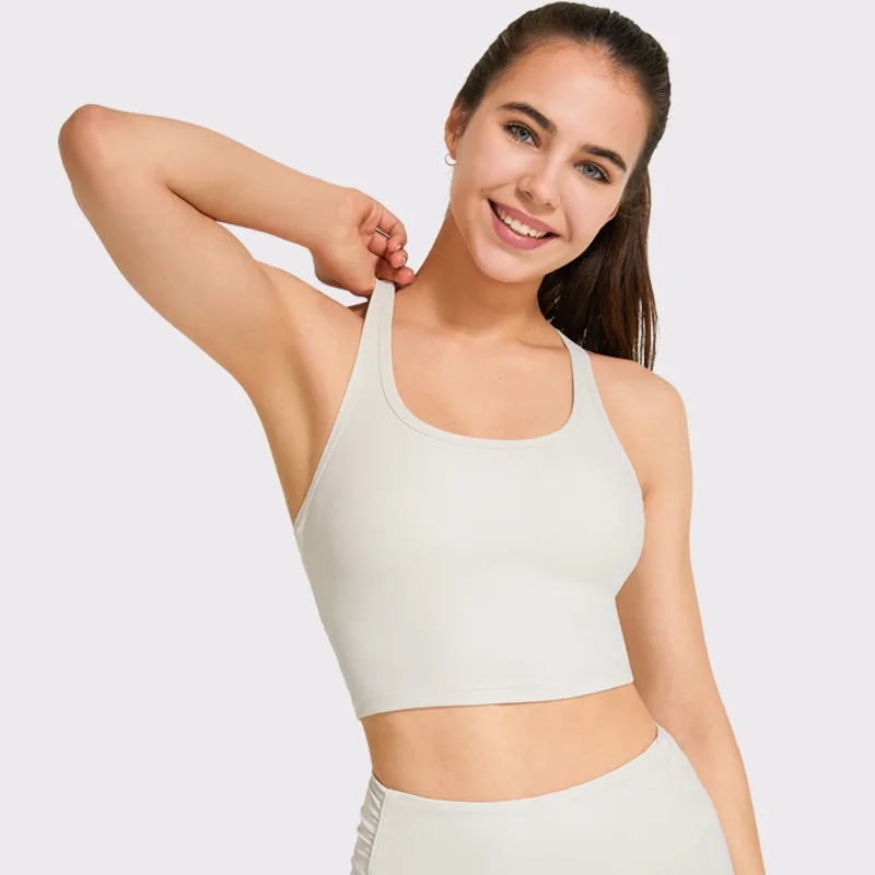 

2021 Sexy Beautiful Back Fashion Sports Underwear Tight-fitting Halter Yoga Wear Running Racer Back Sports Vest Women, Light blue, light purple, army green, black gray, navy blue
