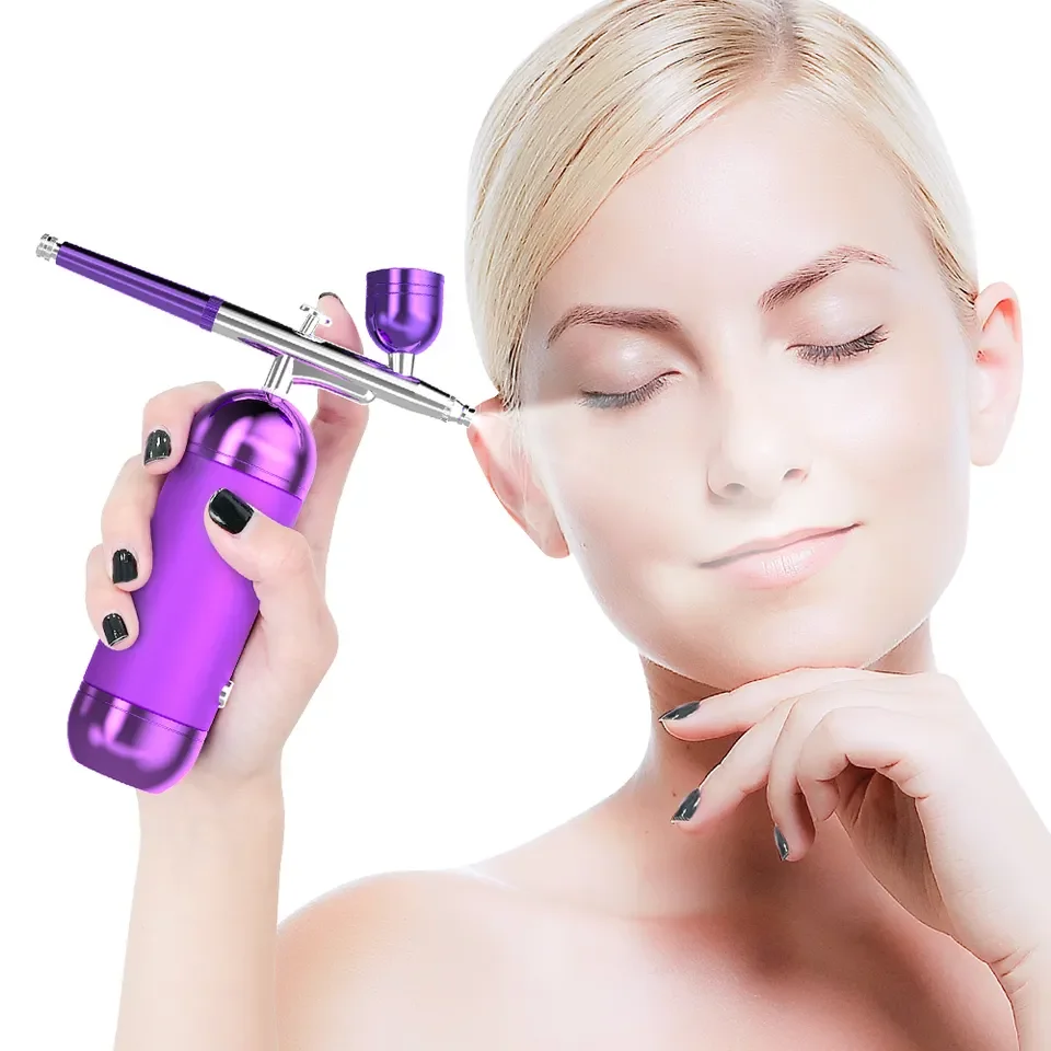 

Cordless High Pressure Oxygen Injection Facial Mist Sprayer Nano Spray Gun 0.3mm Airbrush for Make Up Nail Art Cake Painting