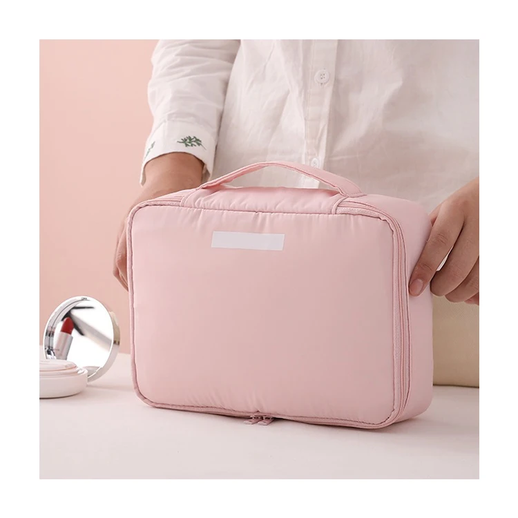 

Elegant Waterproof Makeup Bag Portable Cosmetic Bag Candy Color Makeup Bag for Women with Brush Holder