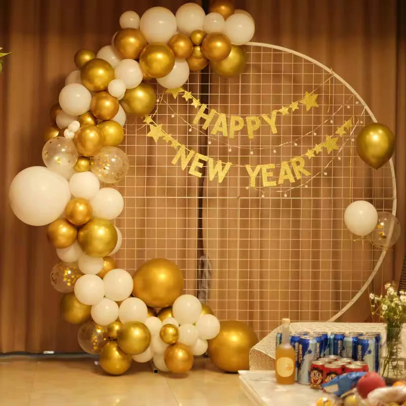 DIY Metal Grid Arch for Wedding Bridal Party Ceremony Gold White Balloon Arch Frame 100-200cm Sizes Indoor/Outdoor Use