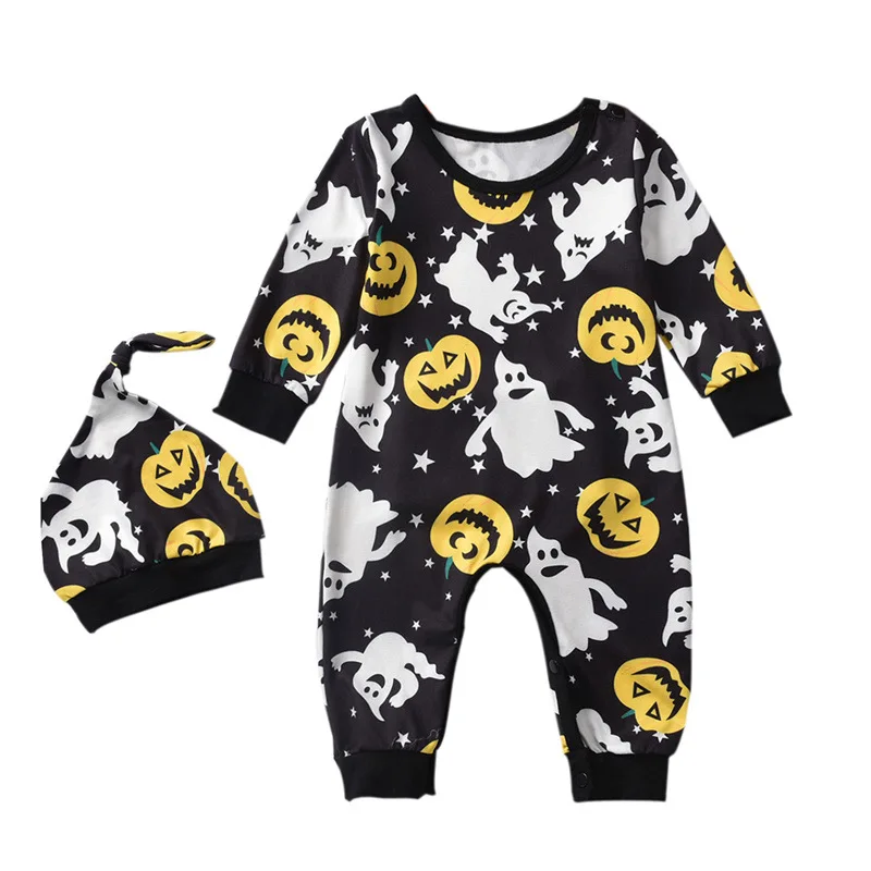 

Halloween Clothes Newborn Baby Bodysuit Boy Girls Outfits Long Sleeve Romper 2pcs Outfit Kids Clothing Set