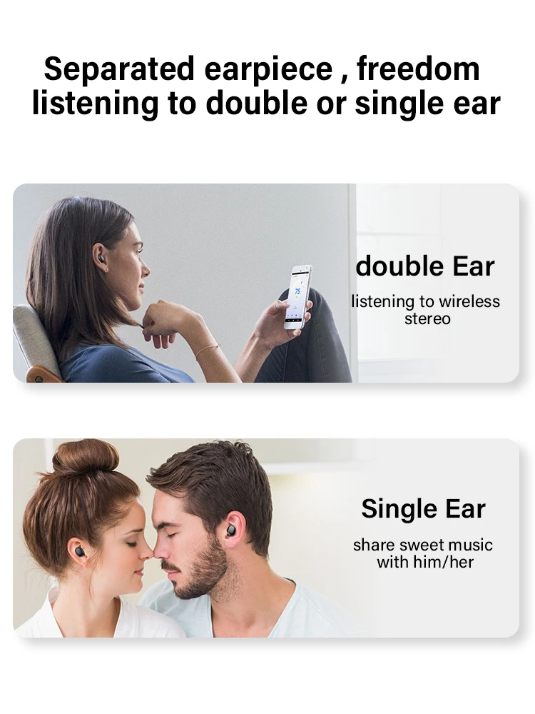 Wireless Earbuds Bluetooth 5.0 Stereo Bluetooth Headphones TWS in Ear Headset with Charging Case - ANKUX.COM