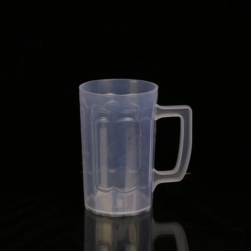 

Transparent Round Bottom Plastic Draft Beer Mug 0.5 Liter Plastic Beer Mug With Handle, Transparent clear