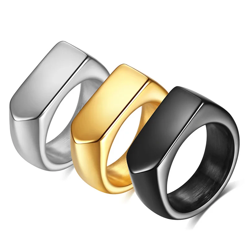 

Stainless Steel Black Jewelry 18k Hip Hop Mens rings for Gold Man Ring Men
