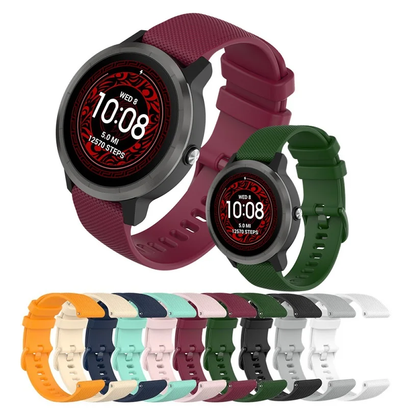 

for Garmin Vivoactive 3 4 4S Forerunner Venu 245 645 Sport Silicone Strap Wristband 18 20 22mm Smart Watch Band, 10 colors