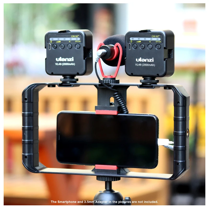 

Ulanzi video kit 4 Smartphone Vlogging Kit with U-Rig Pro Vlog Cage Led light and Microphone for Video Recording YouTube Tiktok