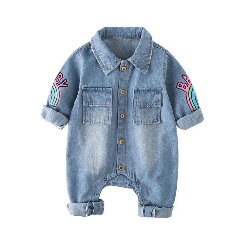 

Wholesale Bulk Buy Infant Clothes Baby Cute Long Sleeve Denim Blank Romper From China Plain Romper Baby