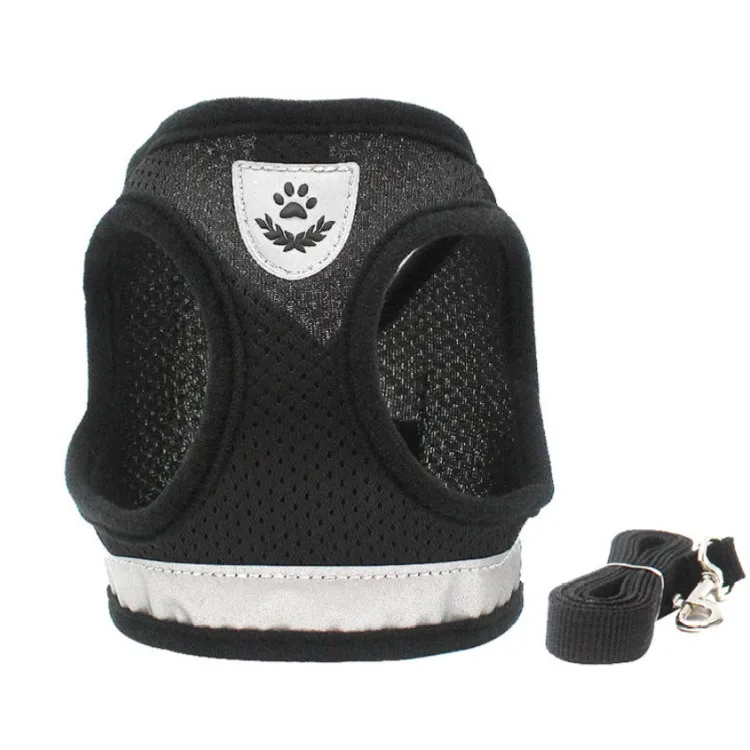 Pet Cat Vest Harness With Free Leash Soft Cat Chest Harness Backpack Adjustable Reflective Breathable