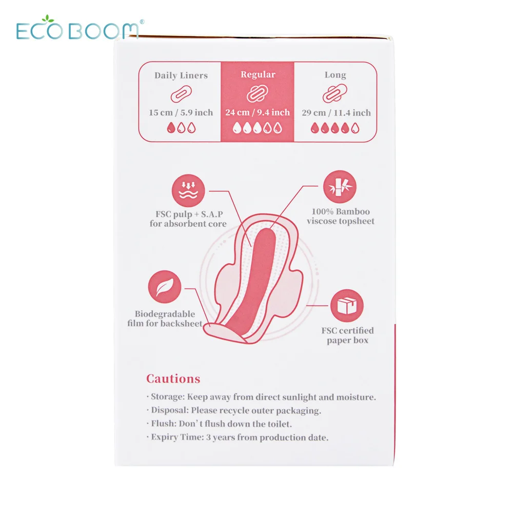 ECO BOOM Bamboo Organic Ecological Degradable Teenage a Grade Disposable Factory Partner Panty Liner