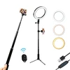 Selfie Stick Bluetooth, 37 Inch Extendable Wireless Remote Selfie Stick with Tripod Stand and Light Compatible for Phone