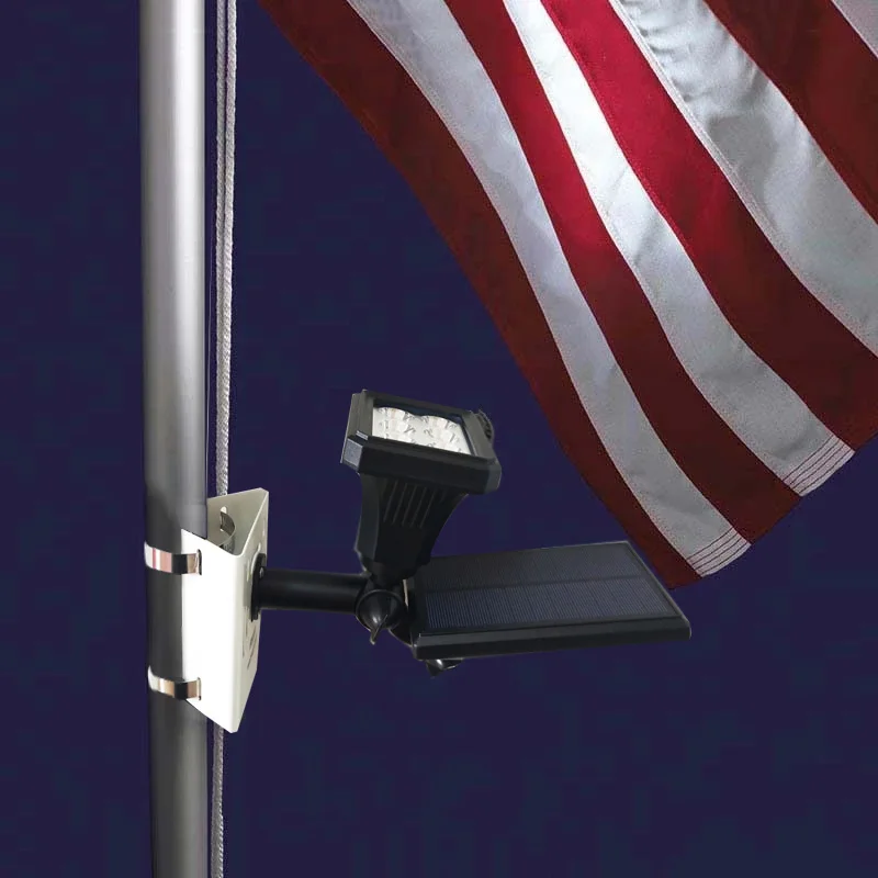 6led Solar Flag Pole Light With Bracket Super Bright Solar Flagpole