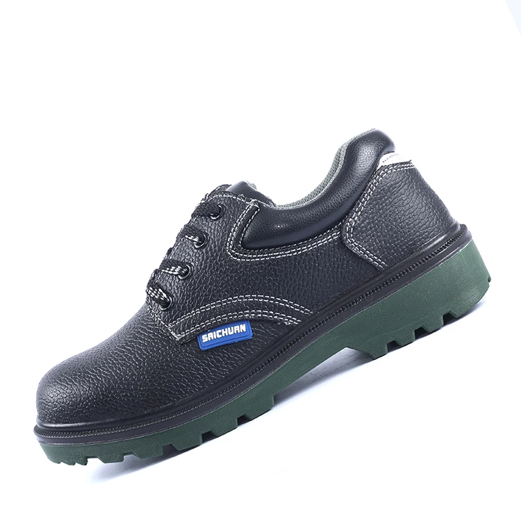 

High-quality embossed cowhide upper non-slip wear-resistant safety shoes, Black