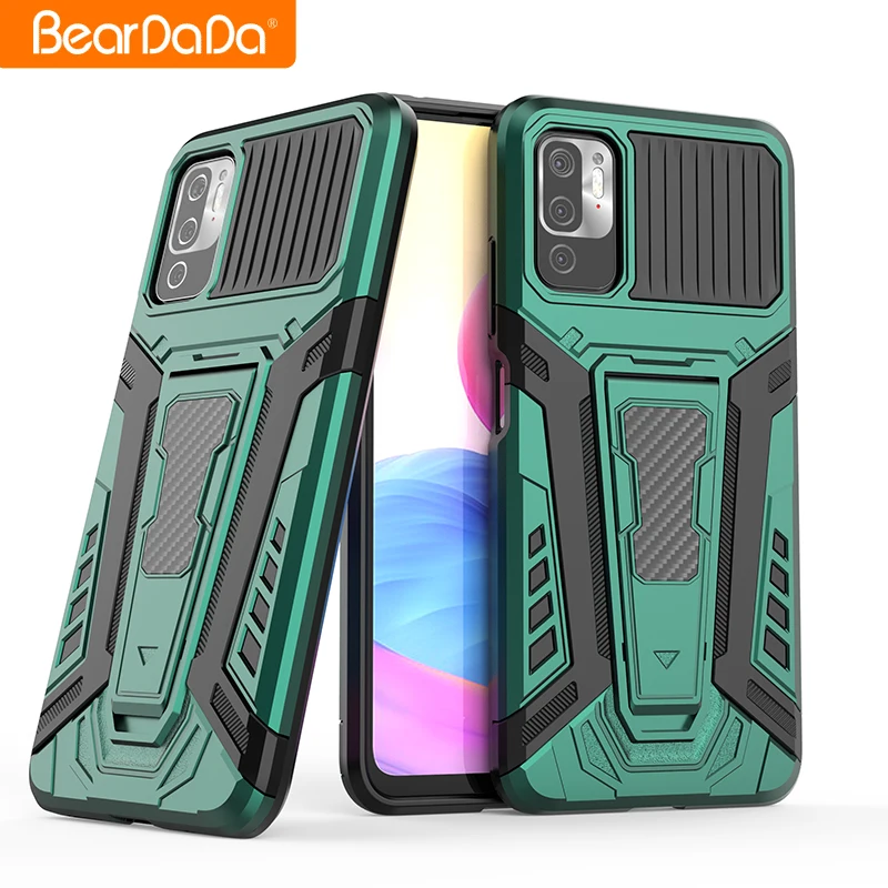 

Luxury Design Shockproof PC Bumper Mobile Cases Back Cover for Xiaomi redmi note 10 4G Kickstand Phone Case for redmi note 10 5G