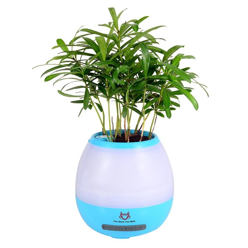 

Free Sample New Arrival Factory Price BT Desktop Speaker USB Rechargeable Mini Humidifier Music Flowerpot Speaker