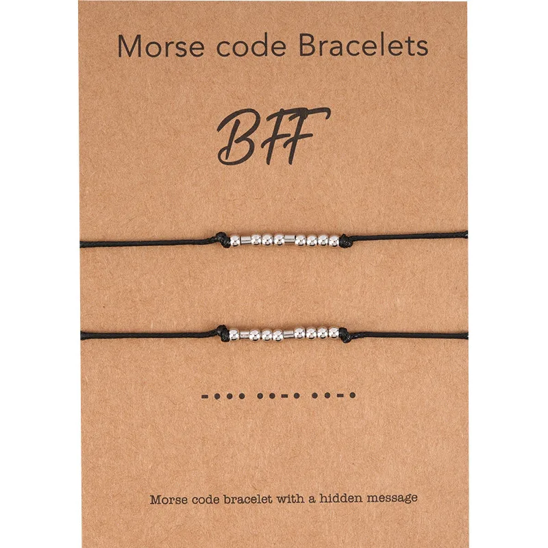 

Best sale morse code bracelet with stones  stainless steel charm bracelet, As pictures